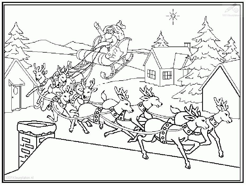 Santa sleigh coloring pages printable for free download