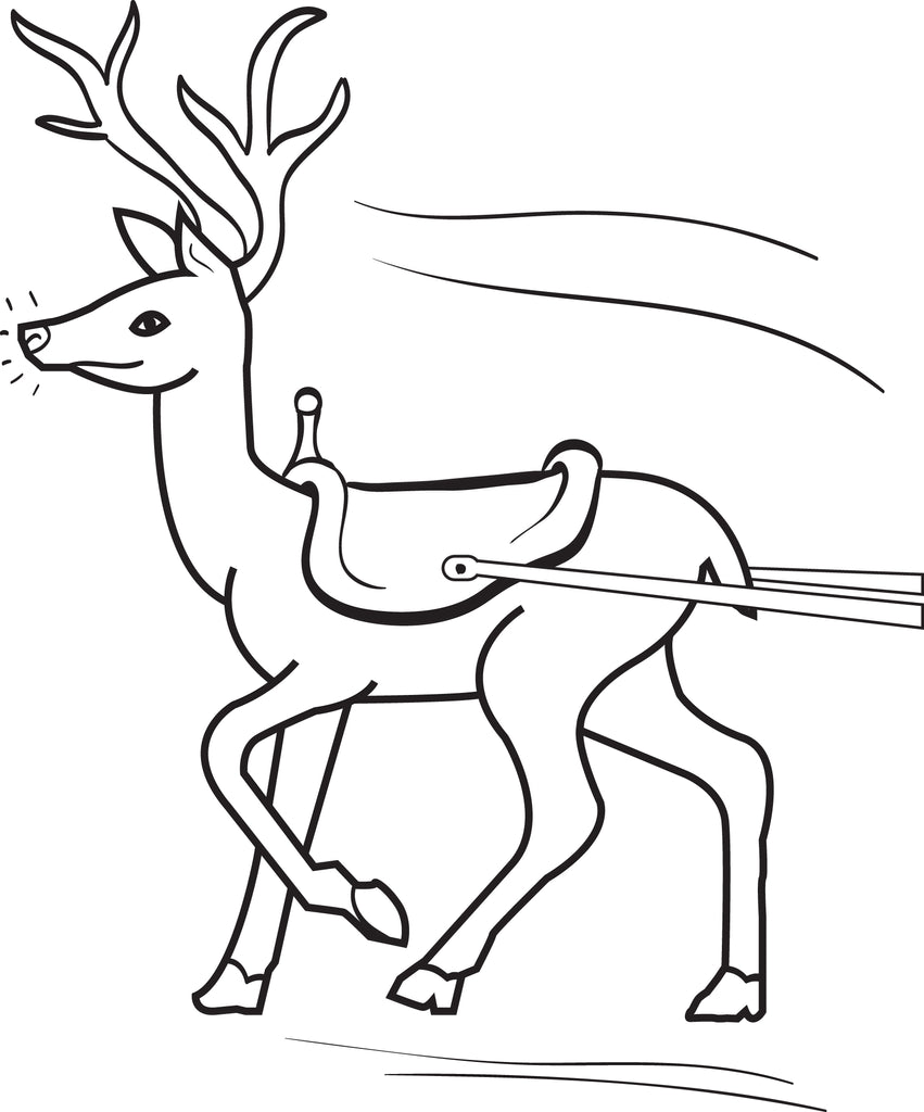 Printable reindeer coloring page for kids â