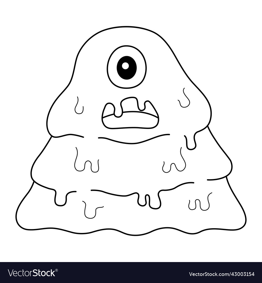 Monster slime coloring page for kids royalty free vector