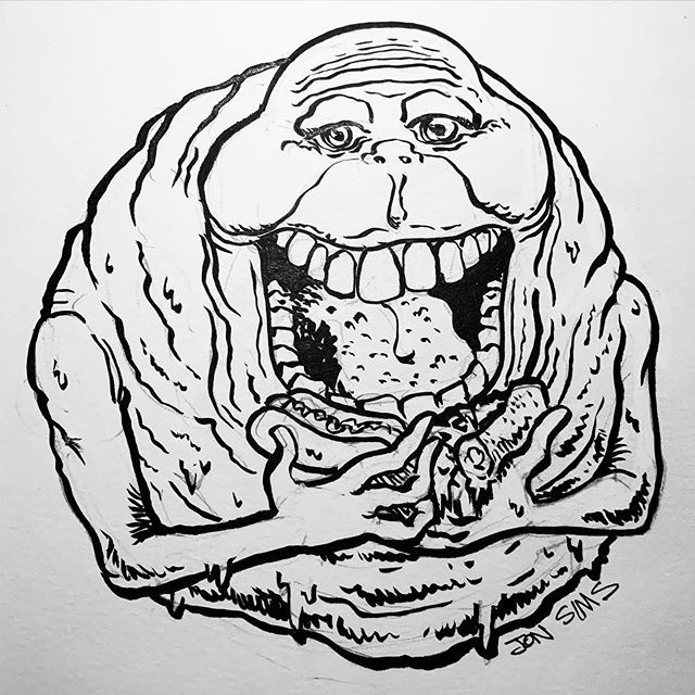 Floating bunnyhead â slimer inktober day inktober inktoberic