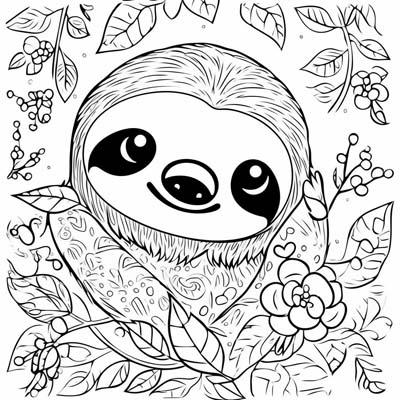 Sloth pages for kids