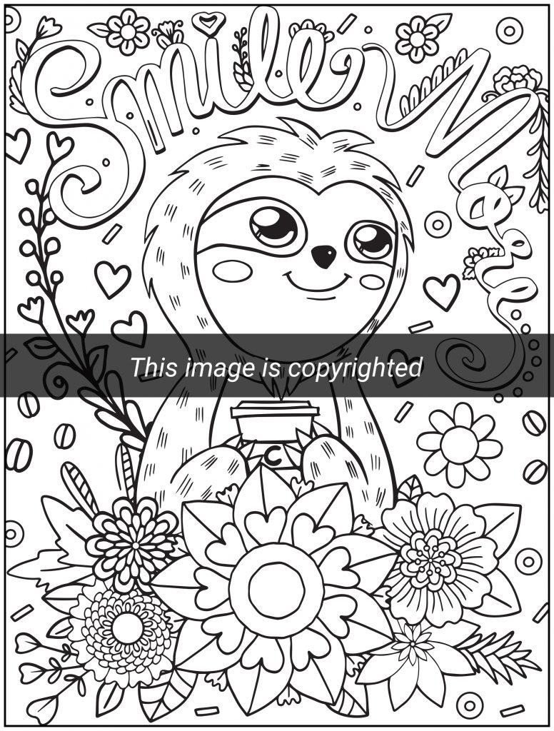 Sloth coloring book