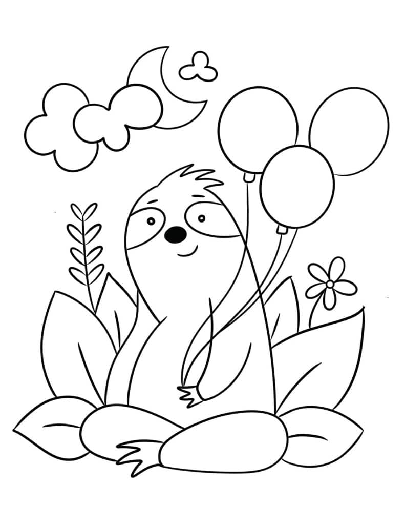 Free printable sloth coloring pages â the hollydog blog