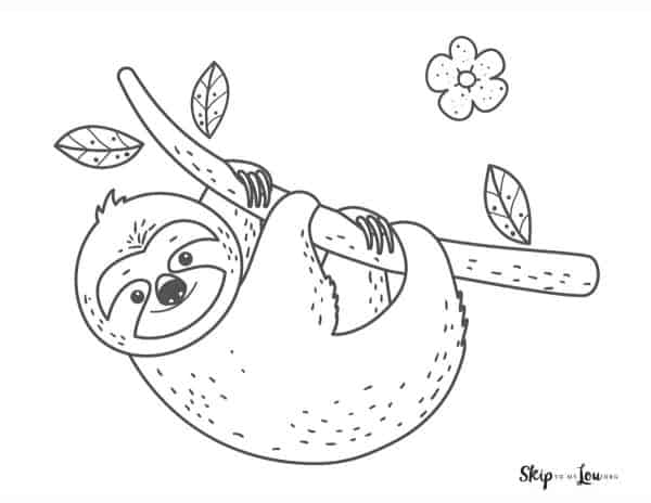 Sloth coloring pages skip to my lou