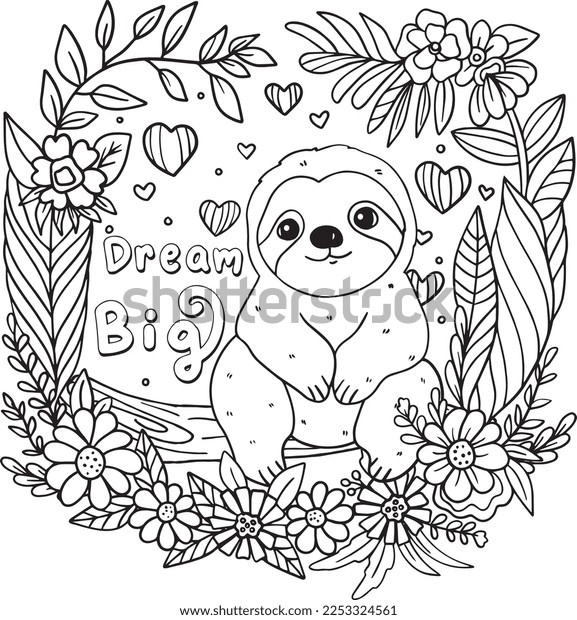 Thousand coloring book sloth royalty