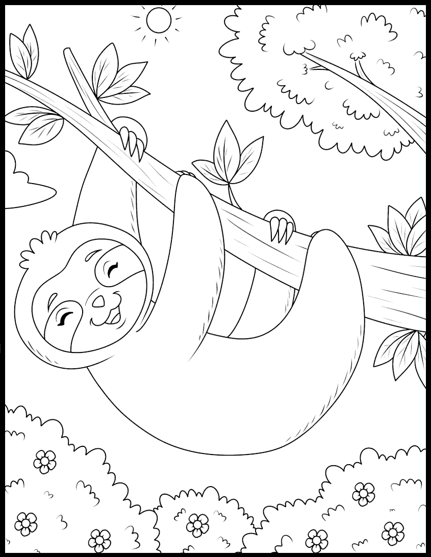 Sloth coloring pages free print and download pdf