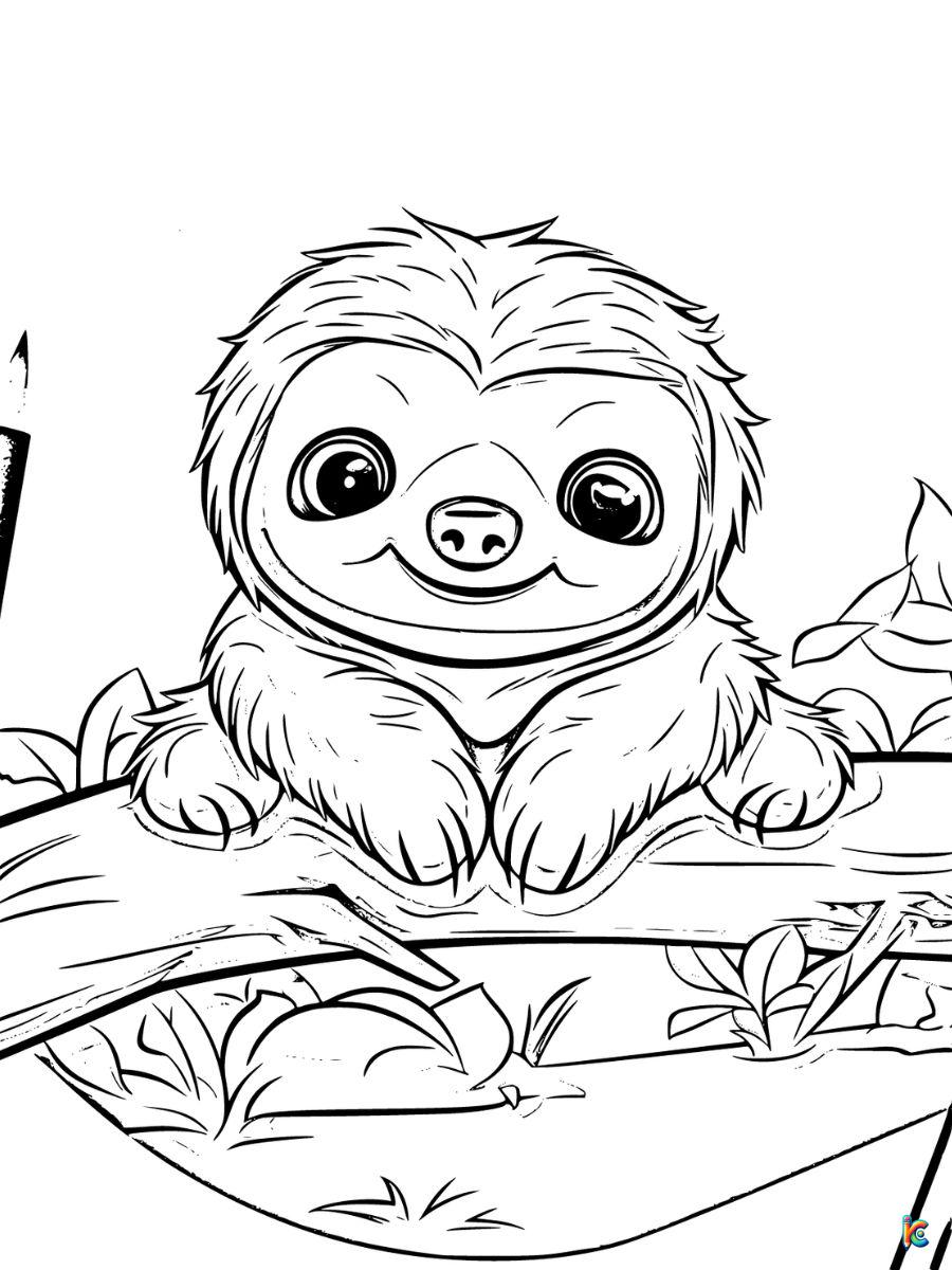 Sloth coloring pages â