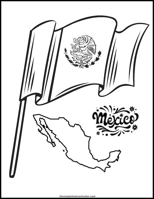 Stand out mexican flag printables coloring pages