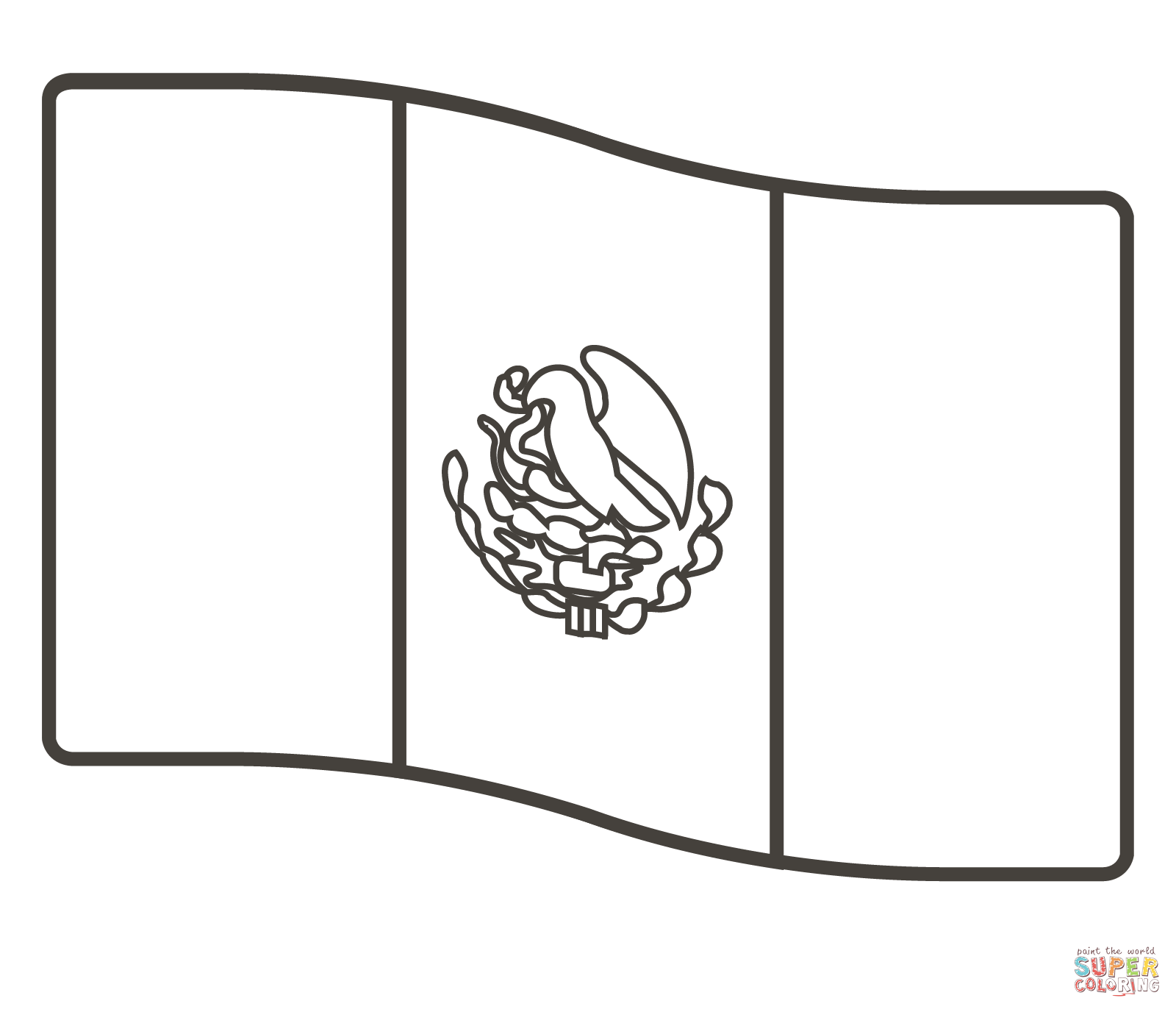 Mexico flag coloring page free printable coloring pages