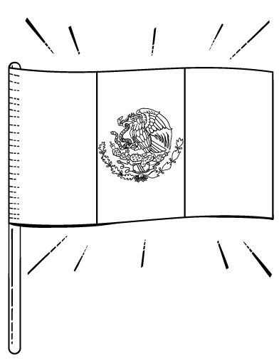 Free mexican flag coloring page