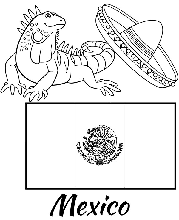 Mexico flag coloring pages country flags