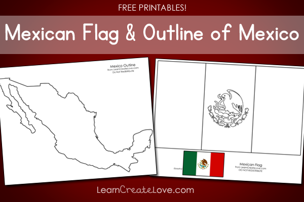 Printable mexican flag outline of mexico