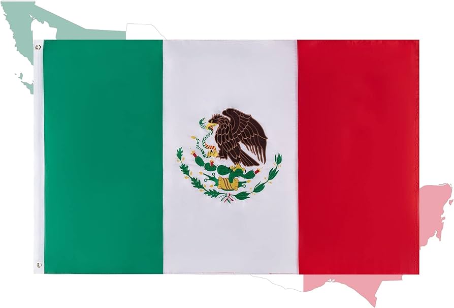 Flagburg mexico flag bandera de mãxico x ft mexican flag with print vivid color and uv fade resistant canvas header and double stitched outdoors indoor light