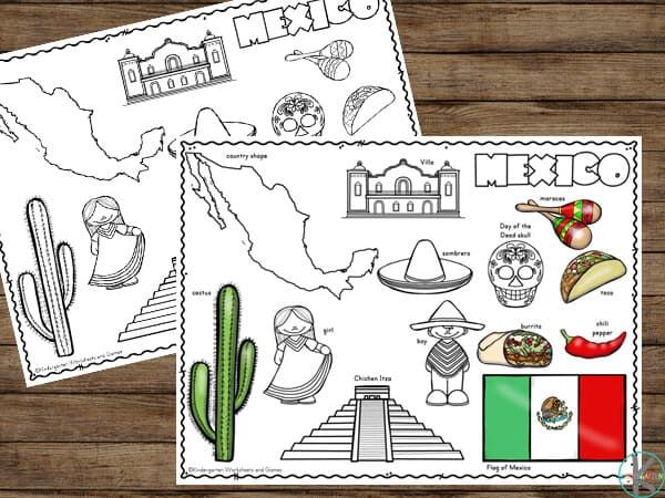 Free printable mexico coloring sheets for toddler preschool pre k kindergarten and first graders to learn about countâ mexico for kids mexico coloring pages