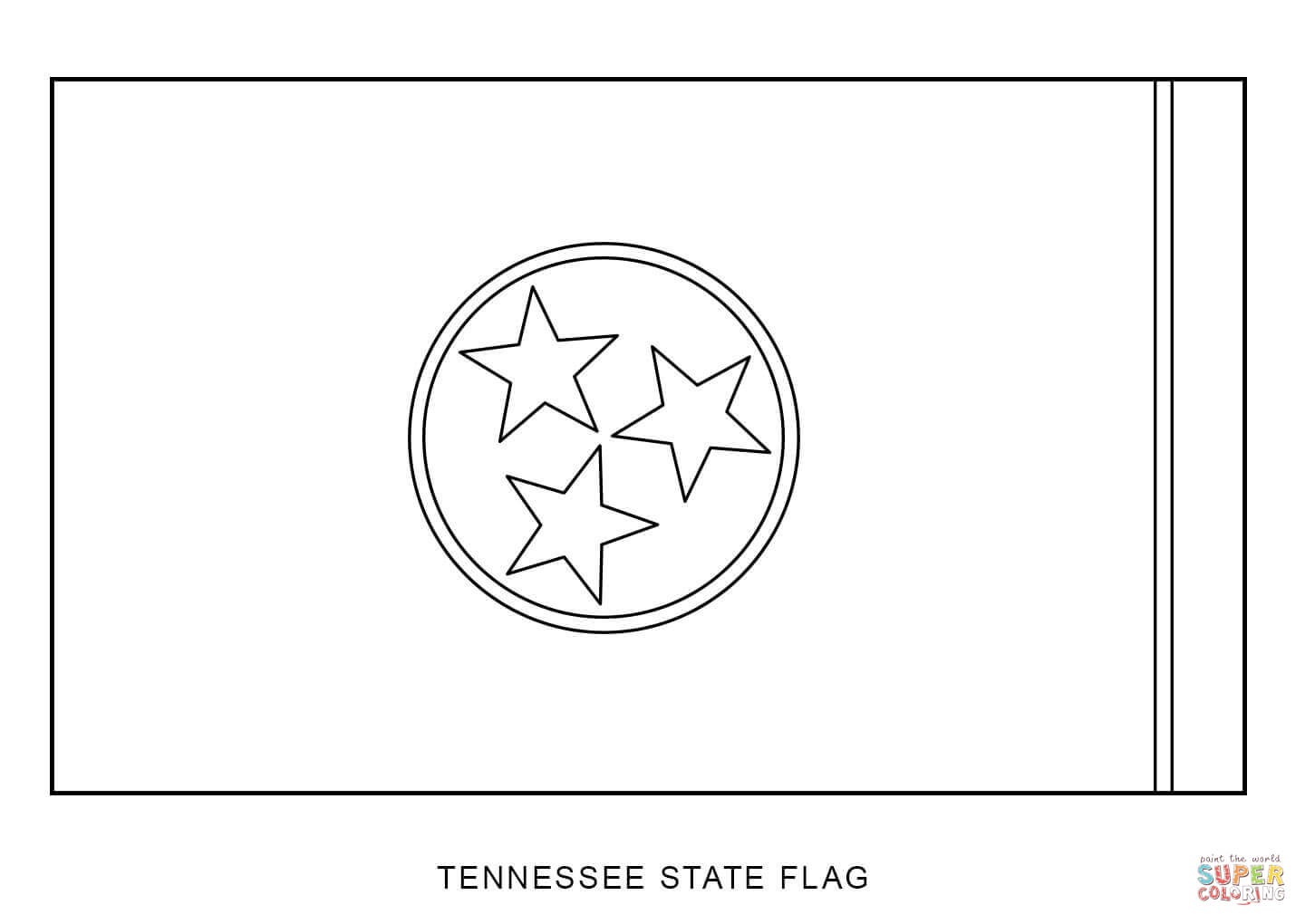 Tennessee state flag coloring page free printable coloring pages