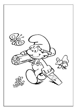 Printable the smurfs coloring pages for kids whimsical forest adventures