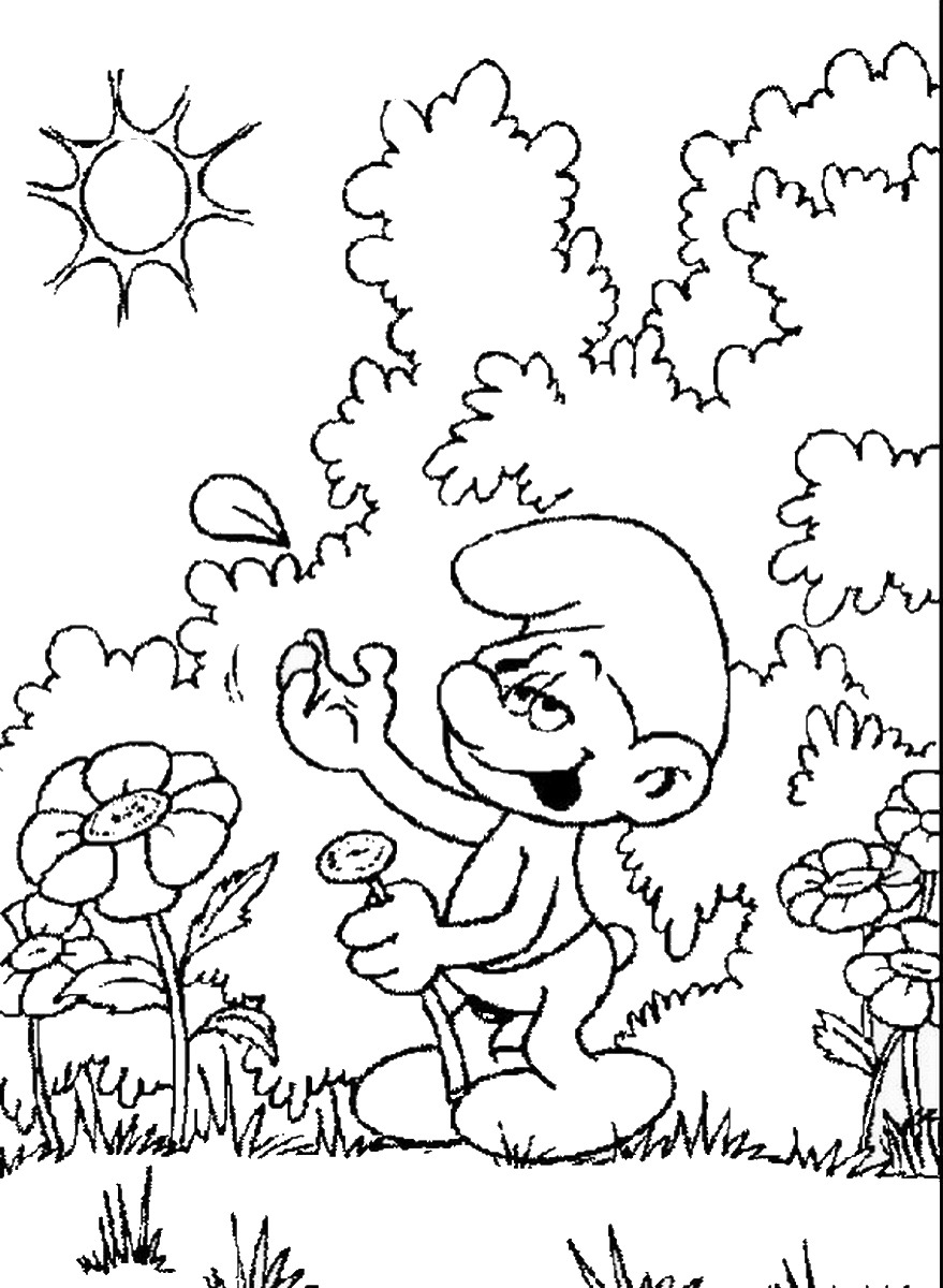 Smurfs coloring pages â birthday printable