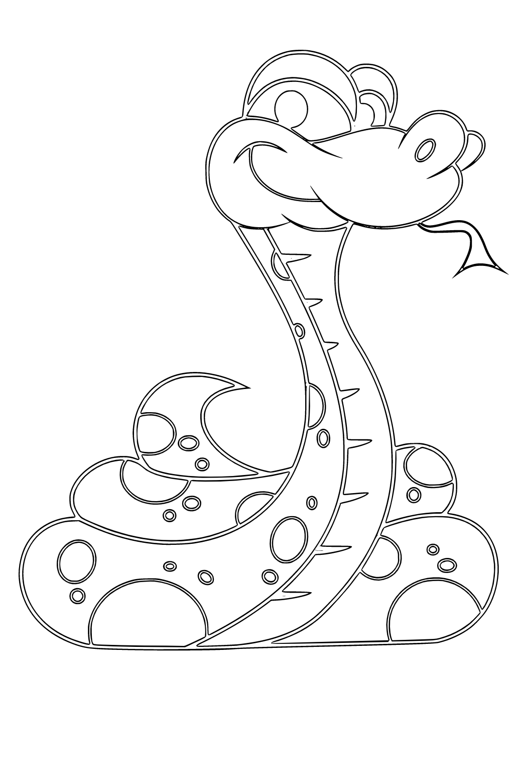 Free printable snake smile coloring page for adults and kids