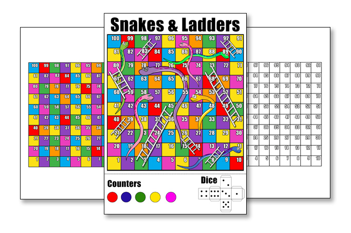 Printable snakes and ladders game for kids just family fun