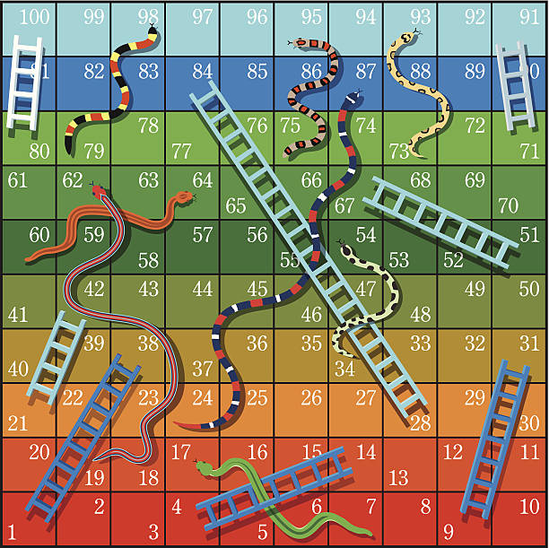 Playing snakes and ladders stock illustrations royalty