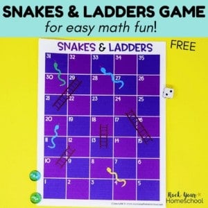 Free snakes and ladders game for easy math fun
