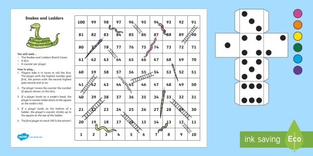 Interactive snakes and ladders board game