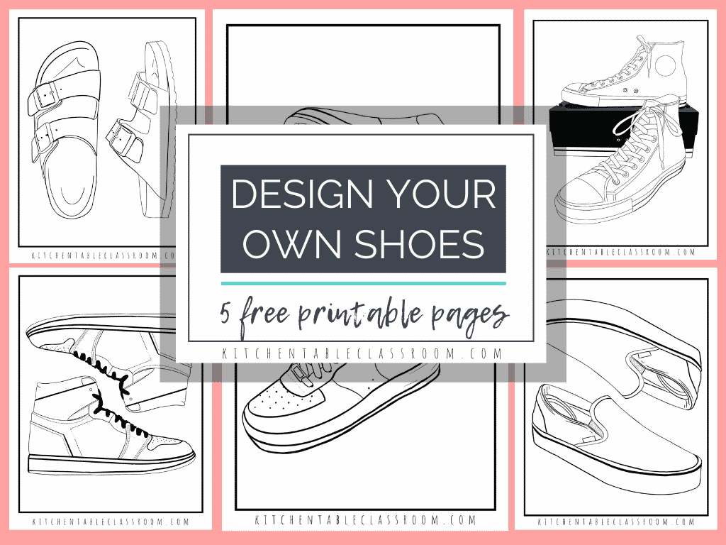 Design your own shoe coloring pages