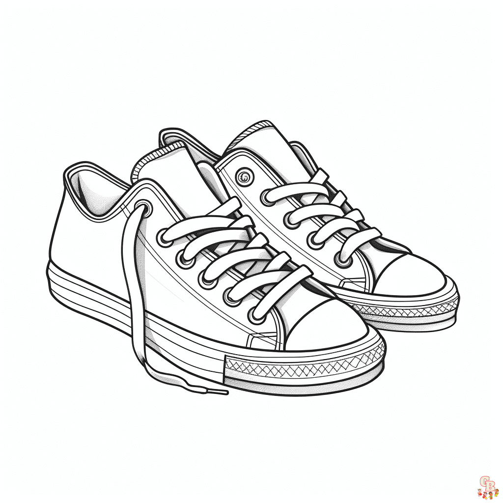 Printable sneaker coloring pages free for kids and adults