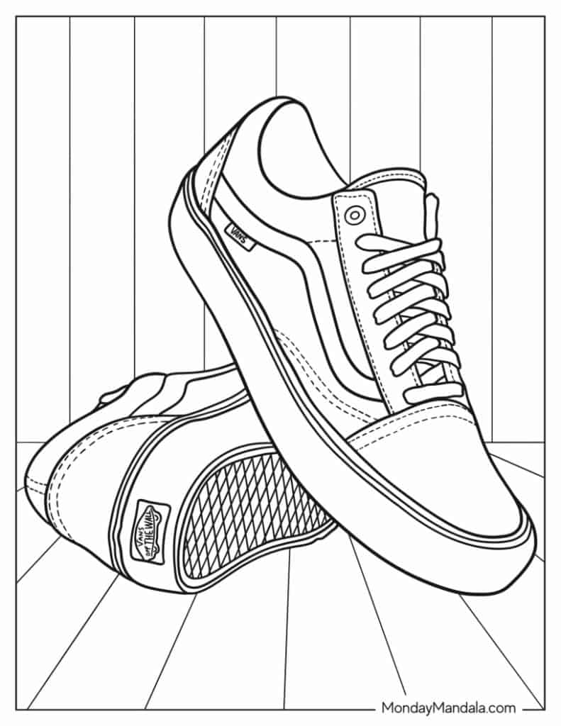 Shoe coloring pages free pdf printables