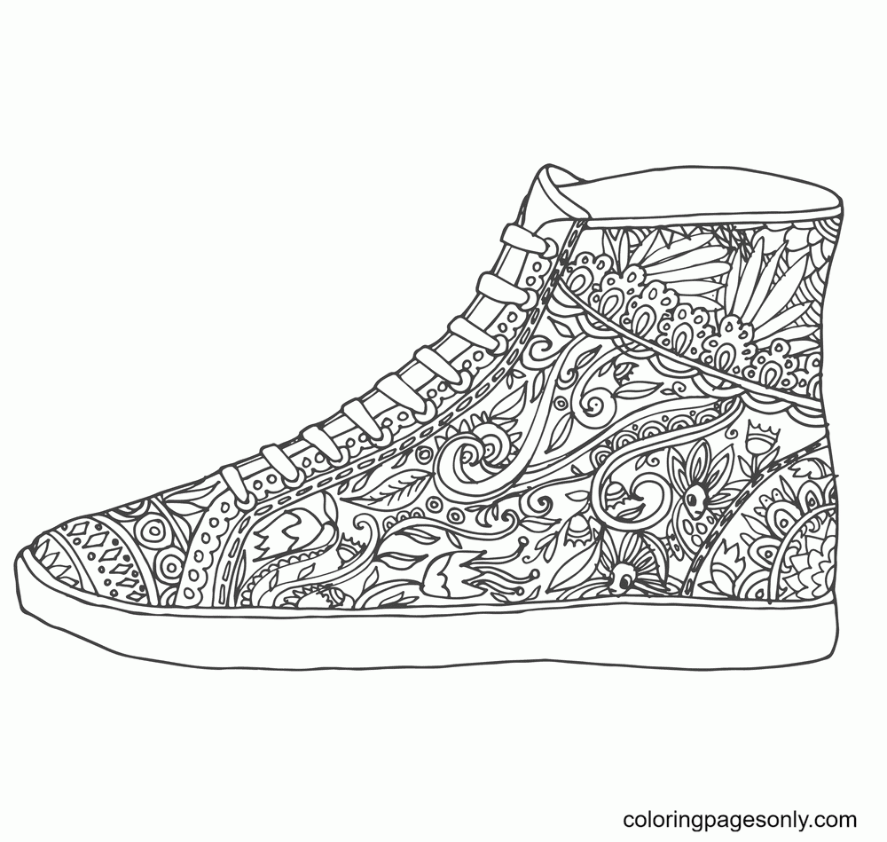 Shoe coloring pages printable for free download