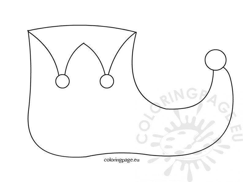 Elf shoe template coloring page