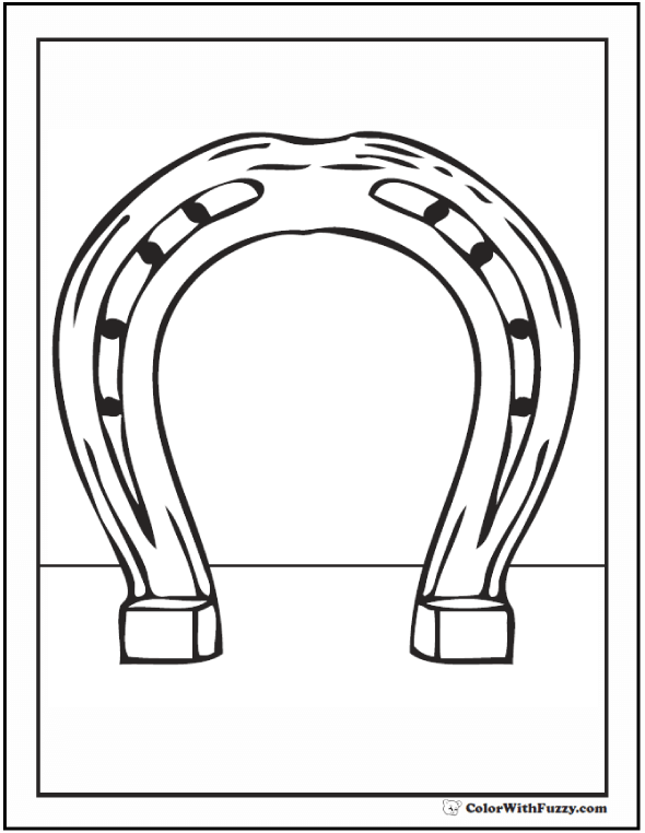 Horse shoe coloring sheet