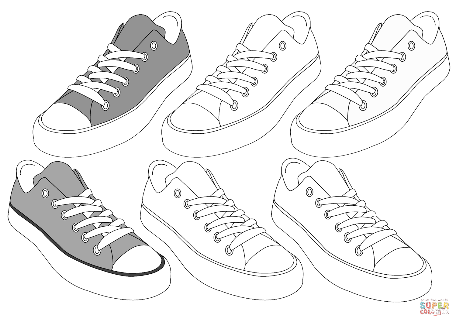 Sneakers coloring page free printable coloring pages