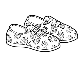 Premium vector coloring book cartoon shoe collection plimsolls