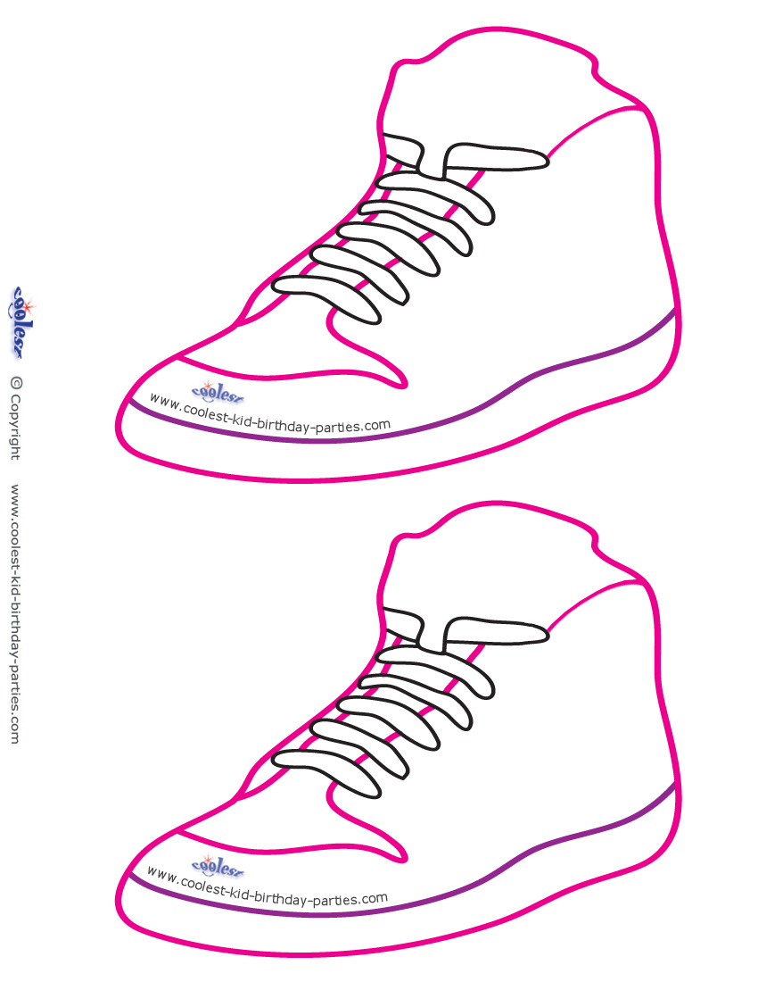 Blank printable funky shoe invitations