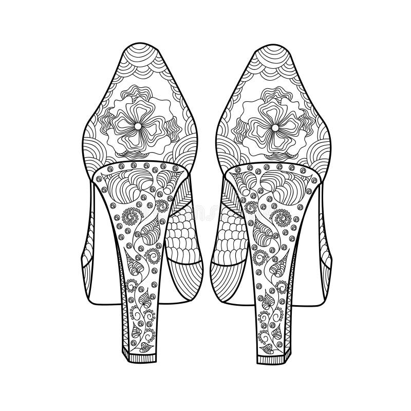 Womens shoe with a beautiful pattern stock vector