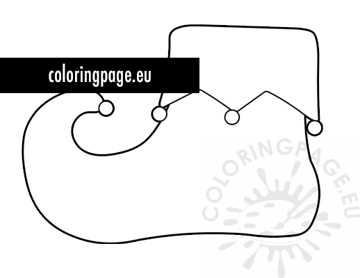 Elf shoe template printable coloring page