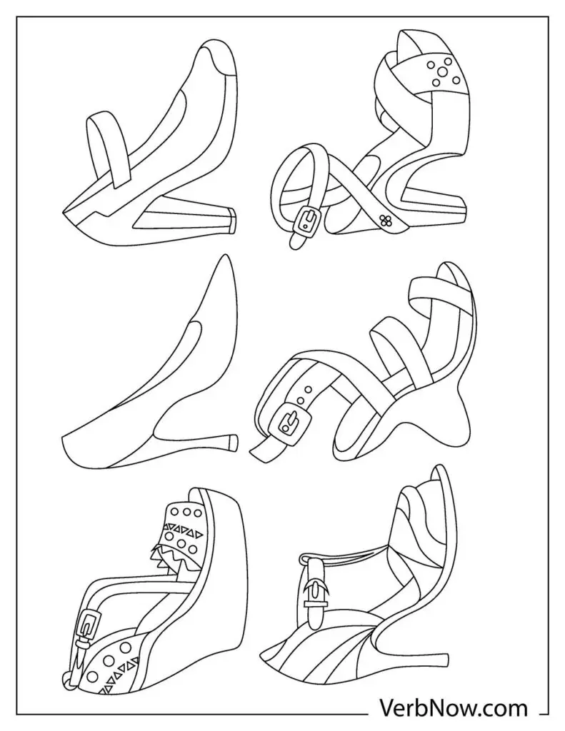 Free shoe coloring pages book for download printable pdf