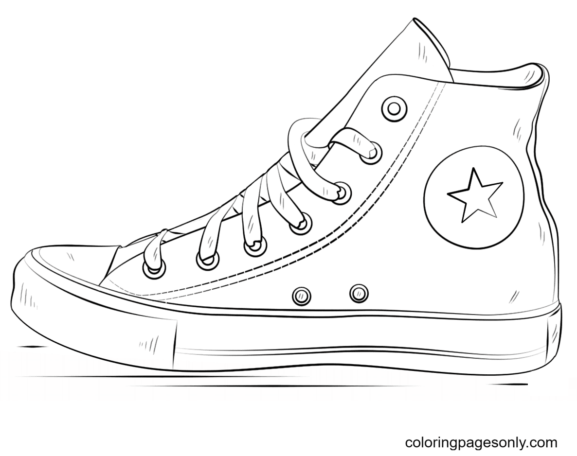 Shoe coloring pages