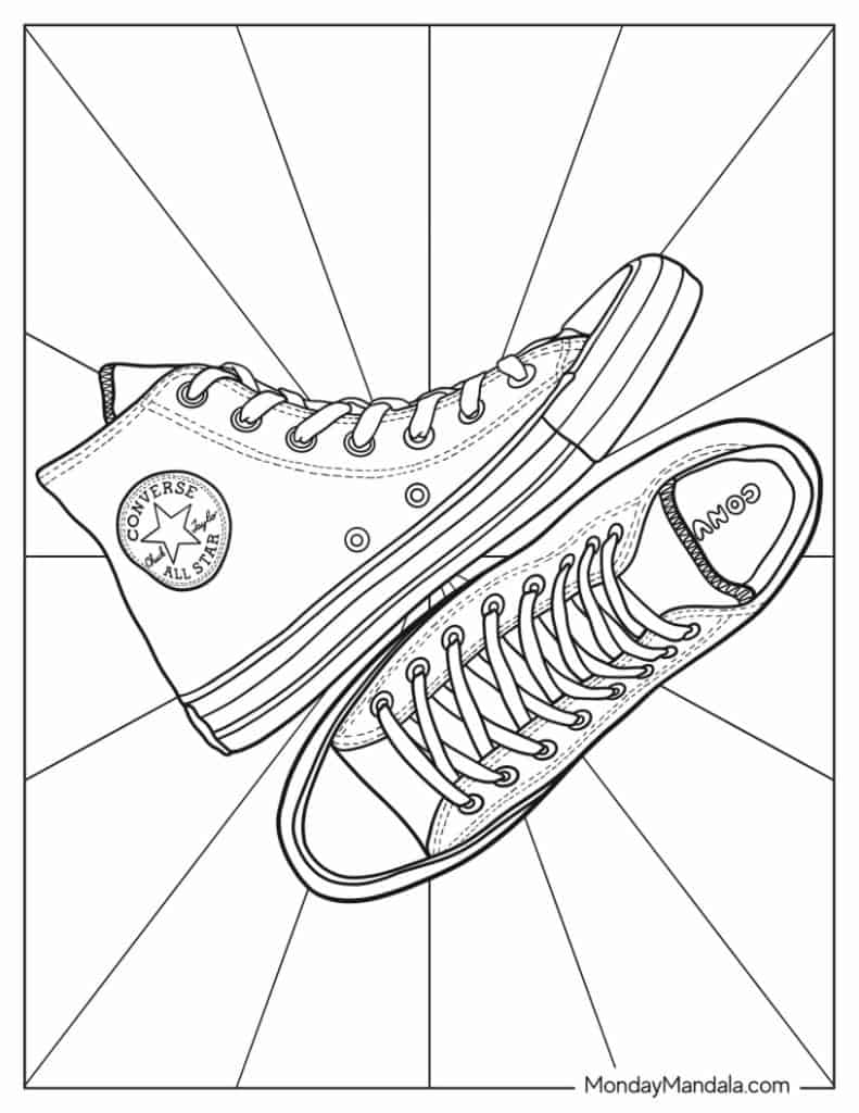 Shoe coloring pages free pdf printables