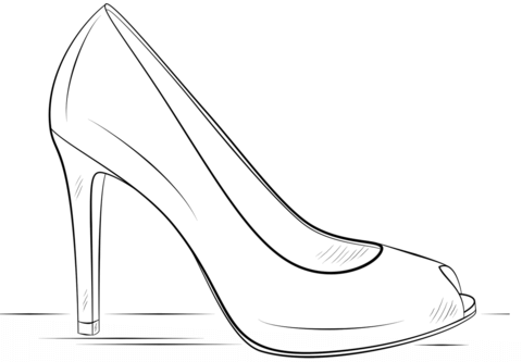 High heel shoe coloring page free printable coloring pages