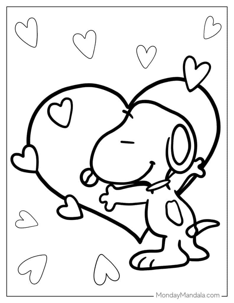 Peanuts snoopy coloring pages free pdf printables