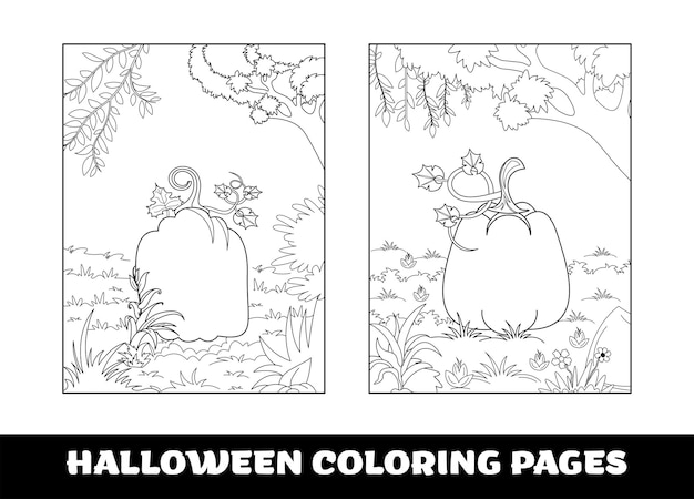 Premium vector halloween pumpkin coloring pages for kids pumpkin themed outlined for coloring page on white background