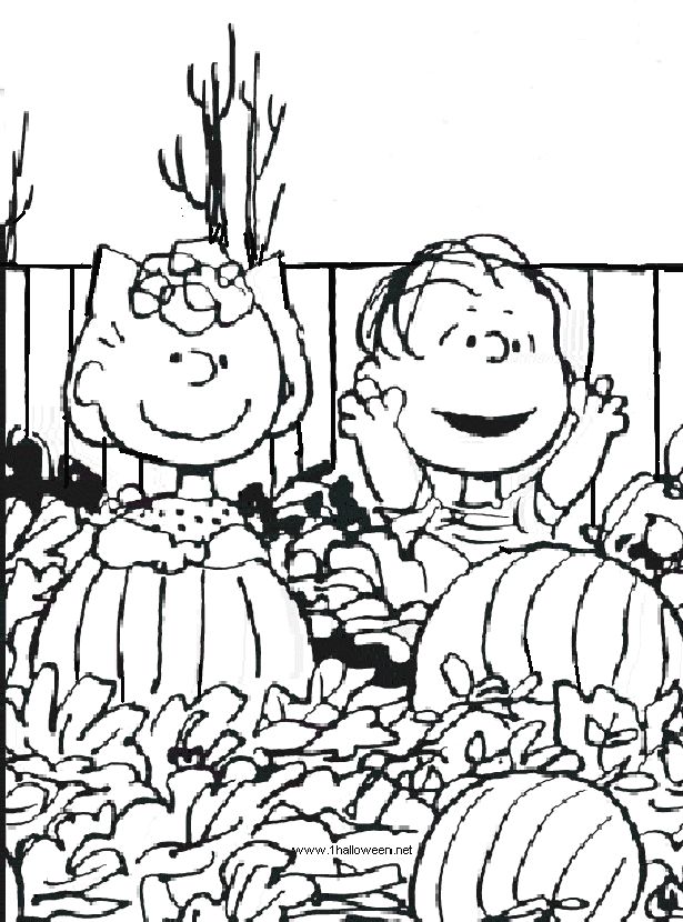 Colorful and fun great pumpkin charlie brown coloring page