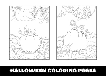 Premium vector halloween pumpkin coloring pages for kids pumpkin themed outlined for coloring page on white background