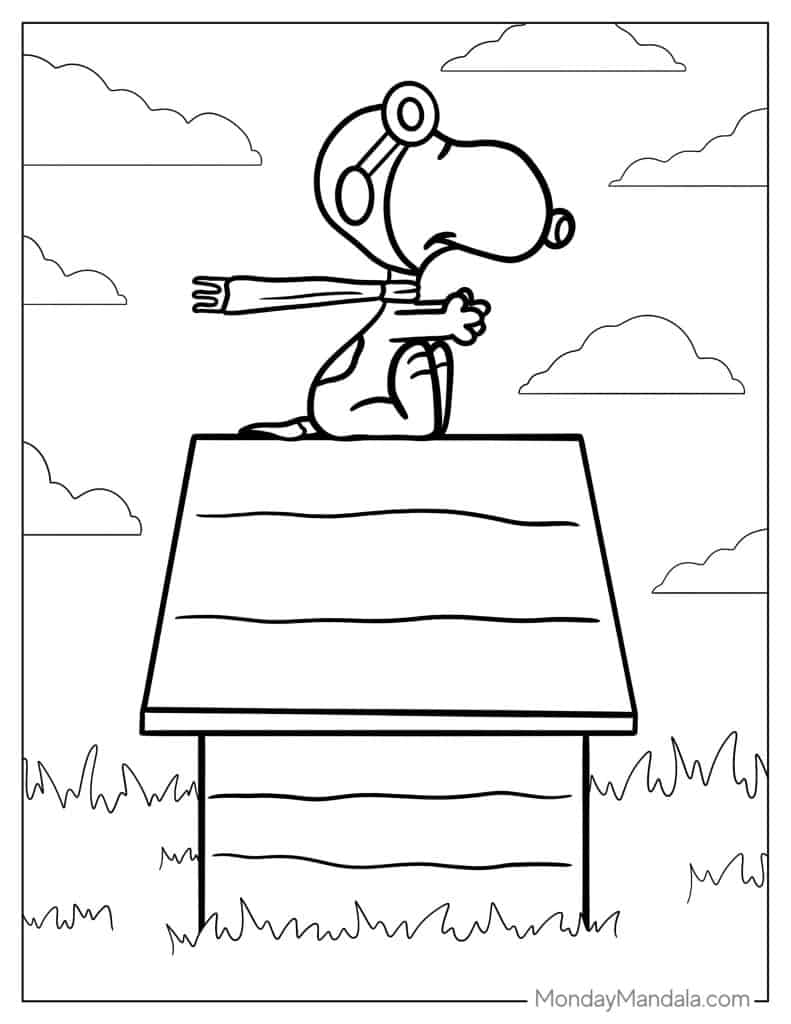 Peanuts snoopy coloring pages free pdf printables