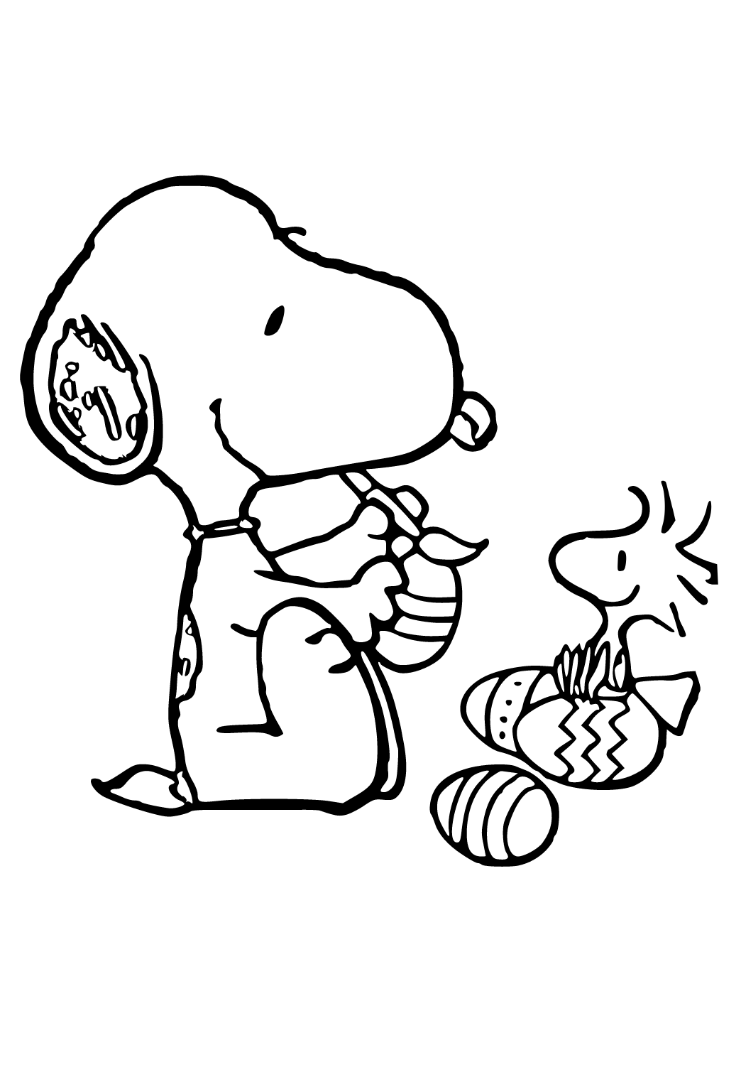 Free printable snoopy easter coloring page for adults and kids