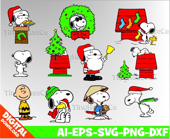 Snoopy svg eps png clipart snoopy party snoopy christmas snoopy printable snoopy digital christmas peanuts