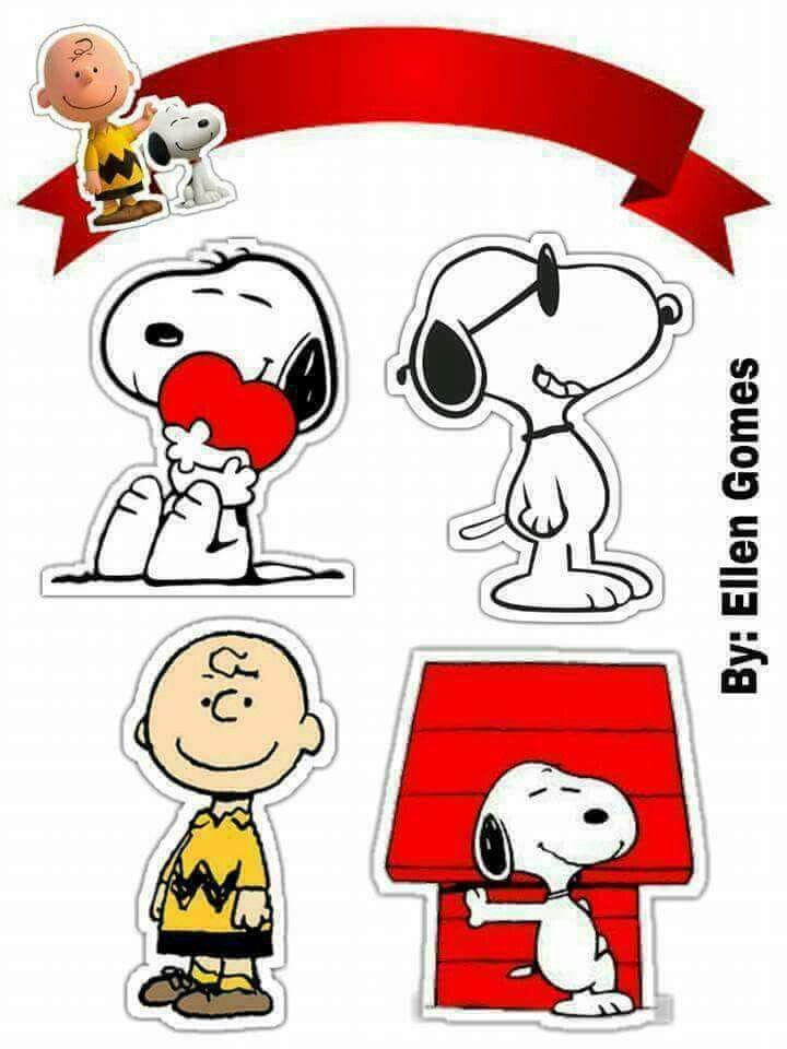 Peanuts charly brown and snoopy free printable cake toppers