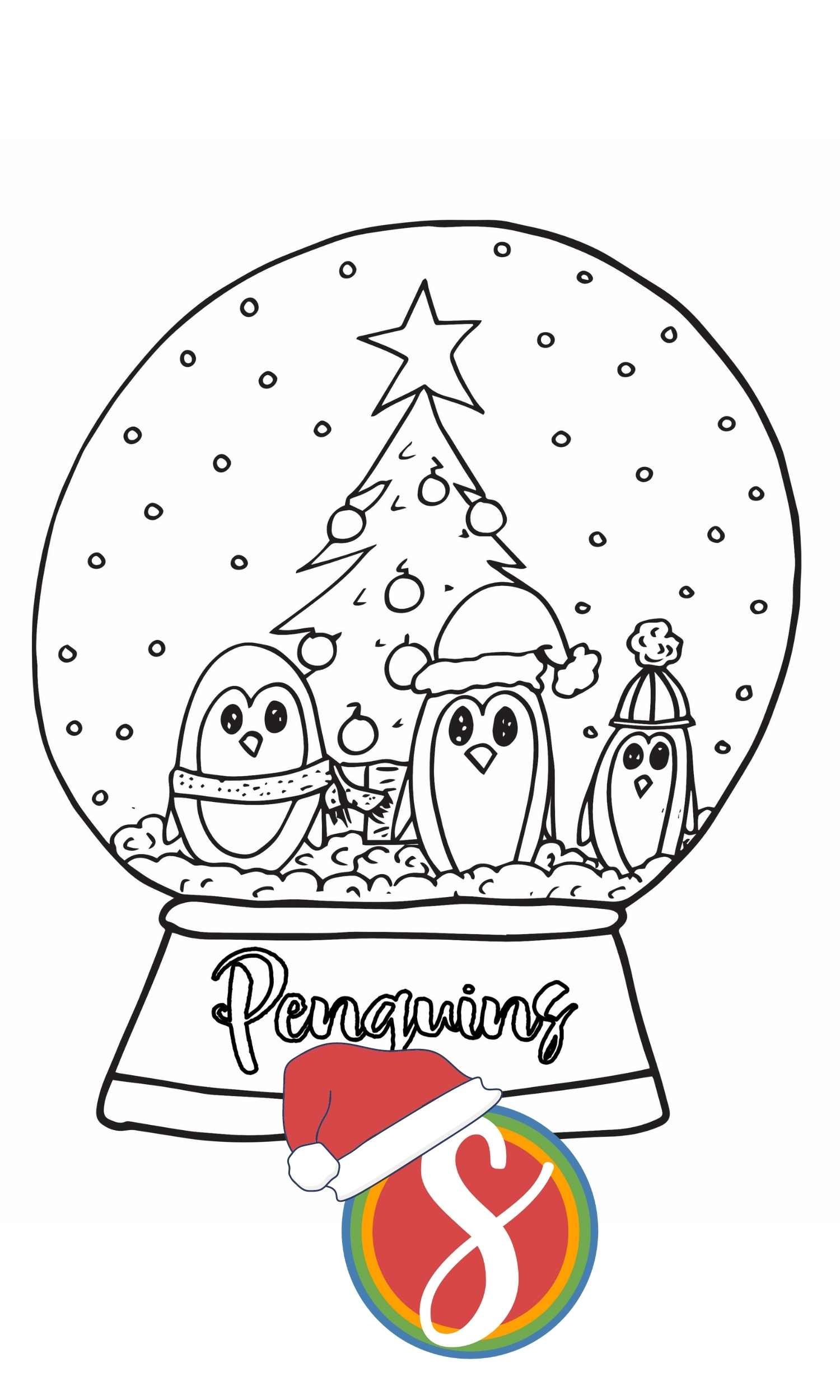 Free snowglobe coloring pages â stevie doodles